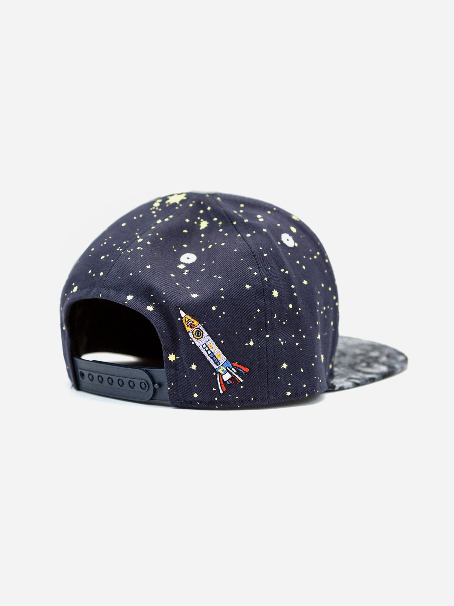 Rakete auf der Rückseite der Basecap Snapback Maus Space