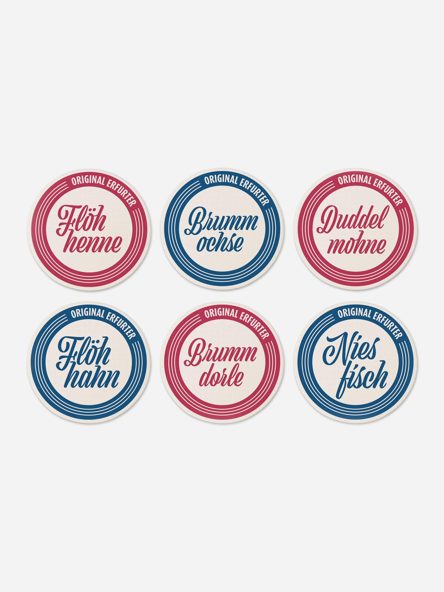 Bierdeckelset "Prost, du Flöhhahn" Thüringer Schimpfworte für Mann und Frau