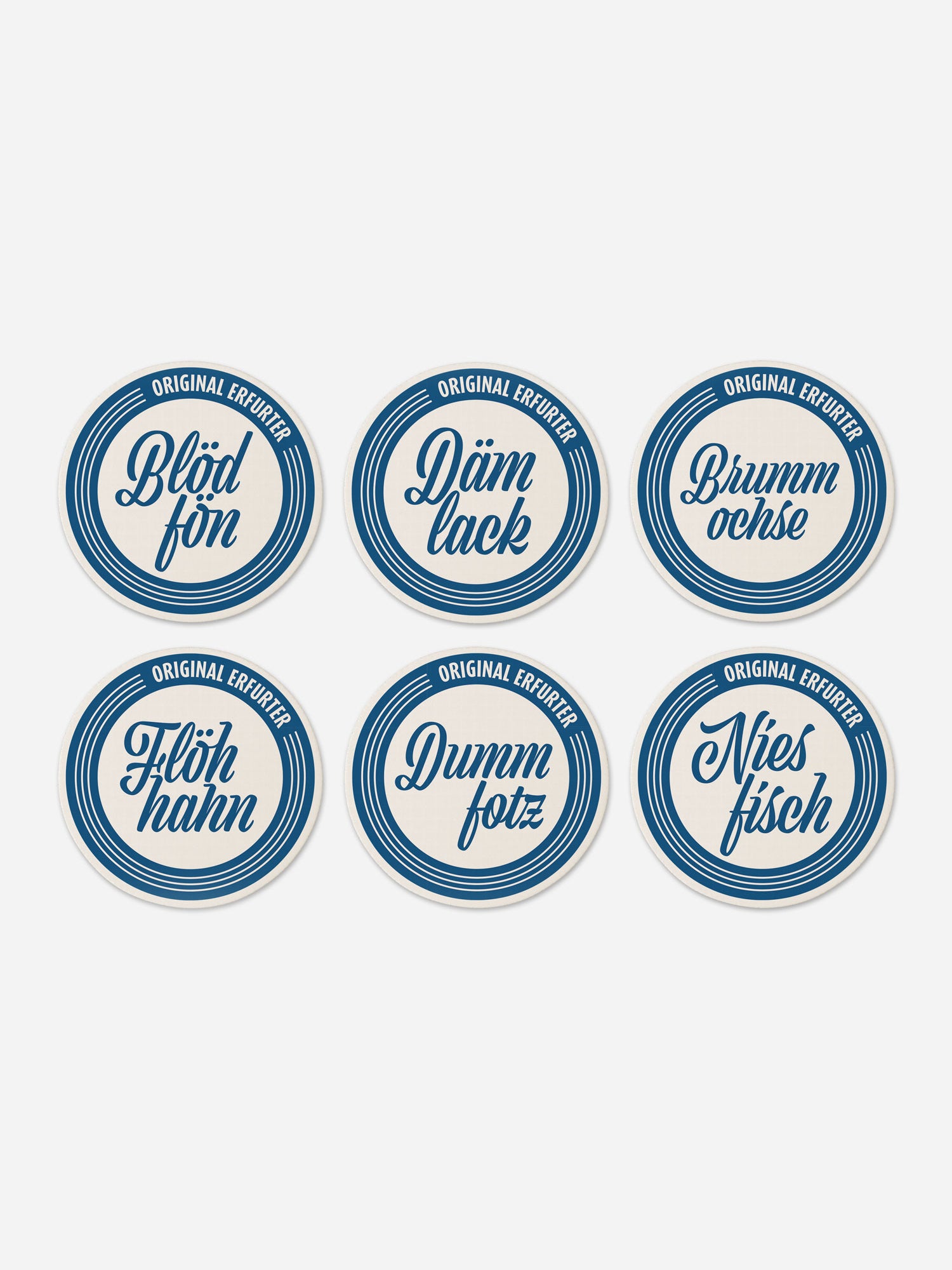 Bierdeckelset "Prost, du Flöhhahn" Schimpfworte für Männer