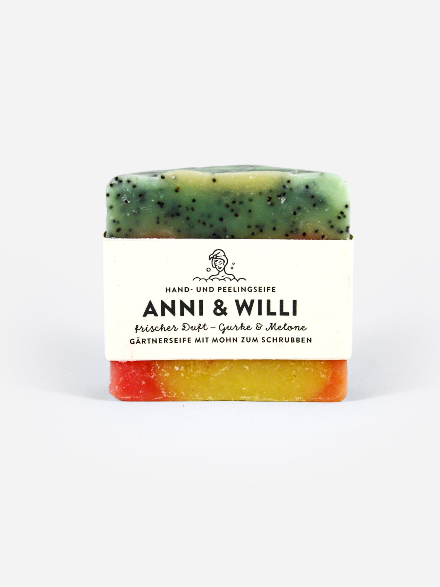 Handgemachte Seife Anni & Willi mit Mohn zum Schrubben 100g