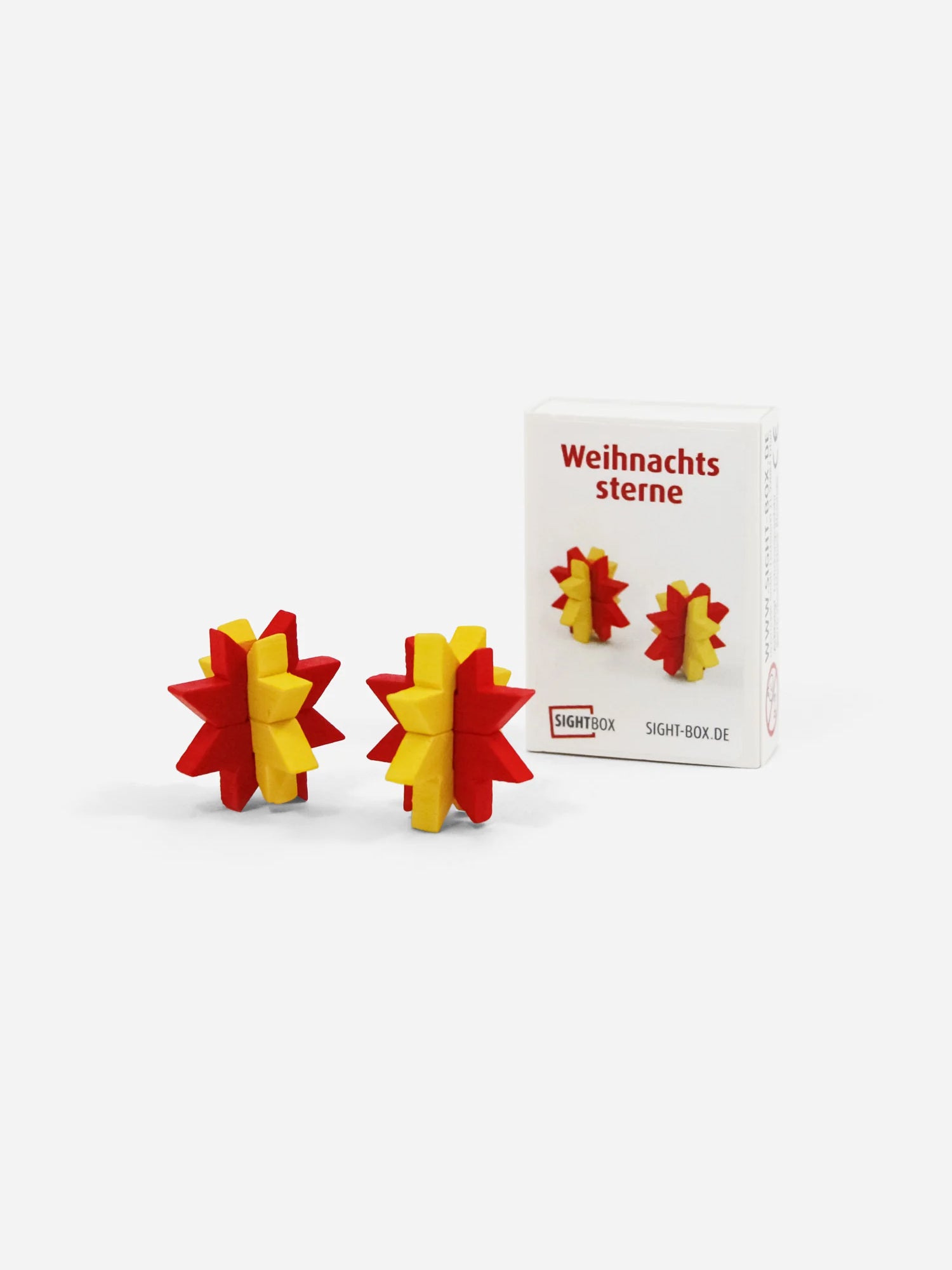 Holzbausatz Weihnachtssterne in der Streichholzschachtel für den Adventskalender
