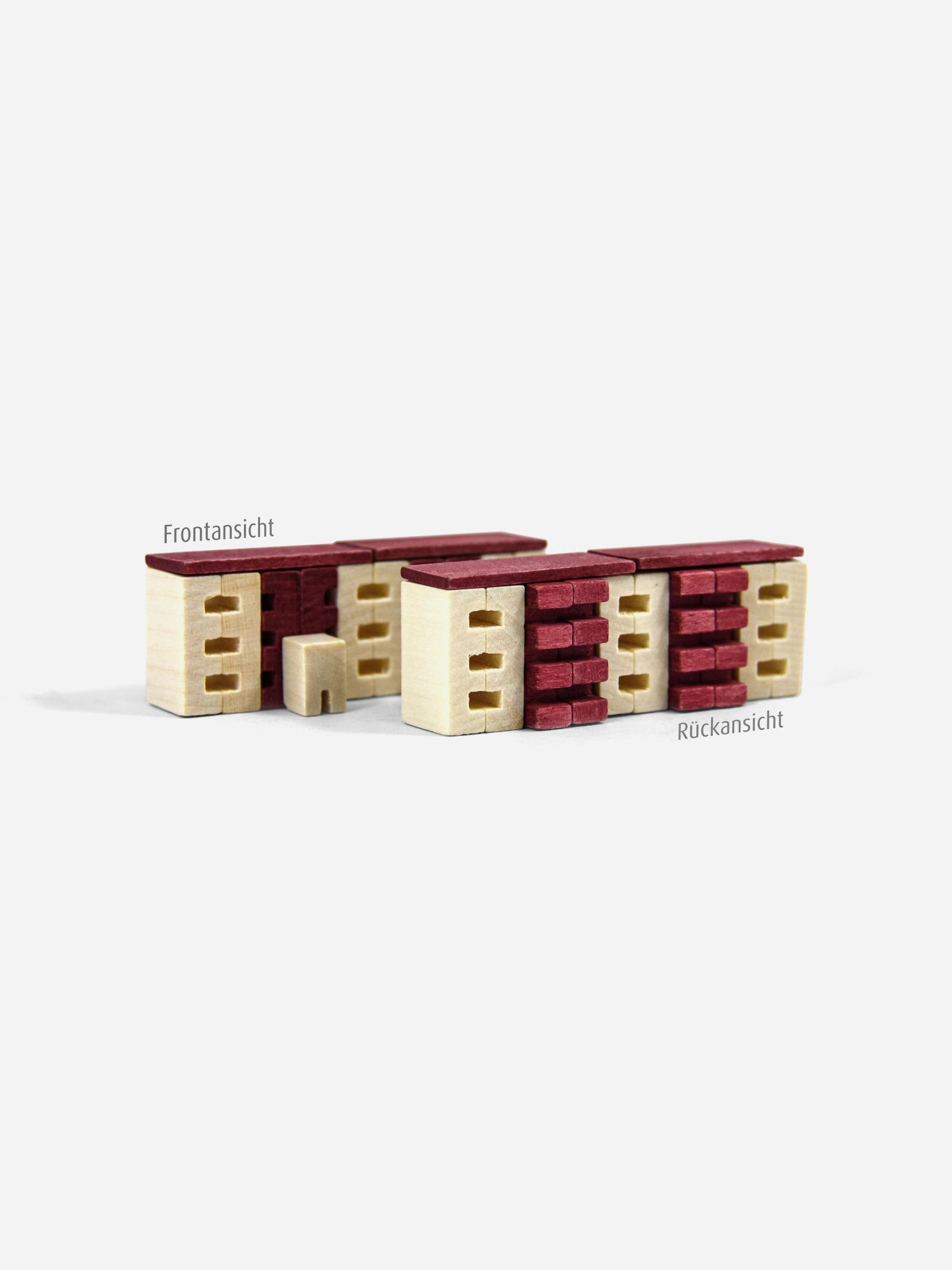 Vorder- und Rückansicht des Bausatzes DDR Plattenbau