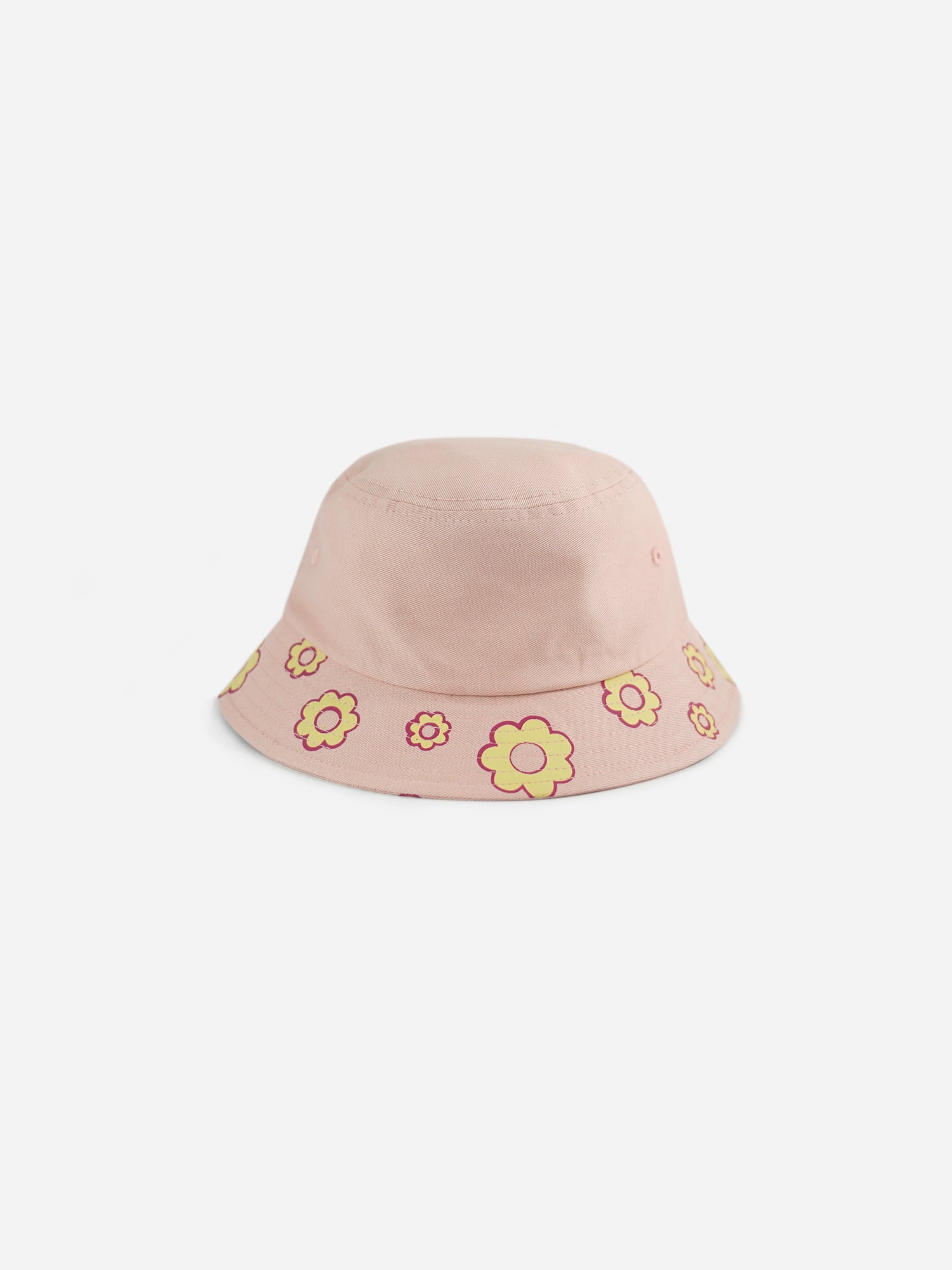 Rückseite Bucket Hat Schnatterinchen in rosa mit Blumendruck