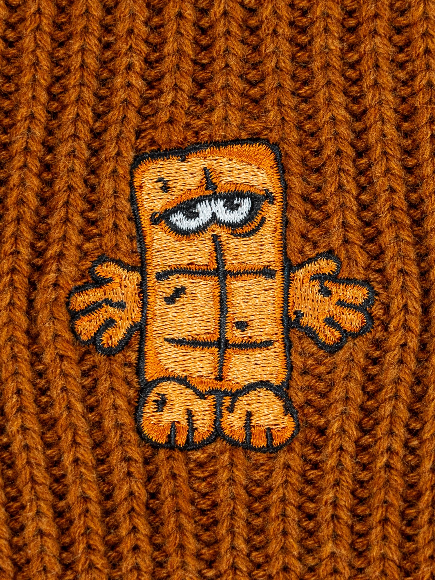 Bernd das Brot Strickmütze Detailansicht Stick Bernd