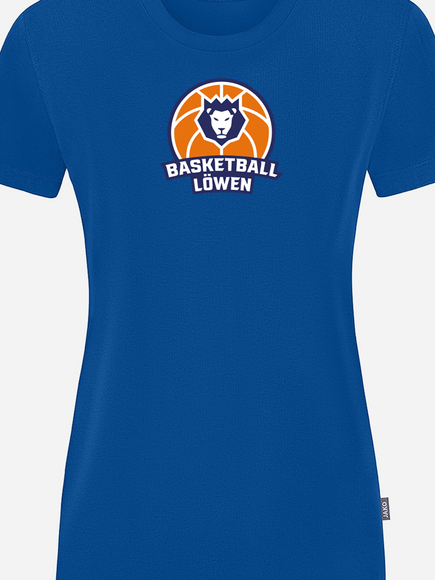 Erfurter Basketball Löwen T-Shirt Damen royal Logo Detailansicht