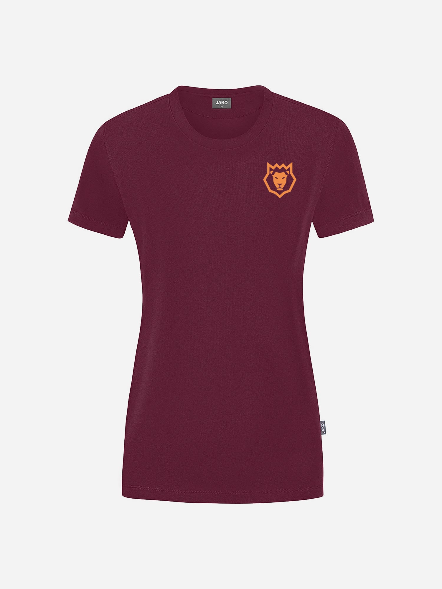 CATL Basketball Löwen Erfurt T-Shirt Chest Damen maroon mit orangenem Print