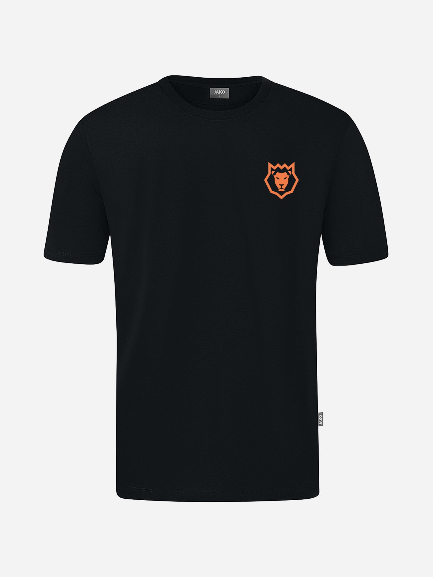 Erfurter Basketball Löwen T-Shirt Chest schwarz mit orangenem Löwen Print