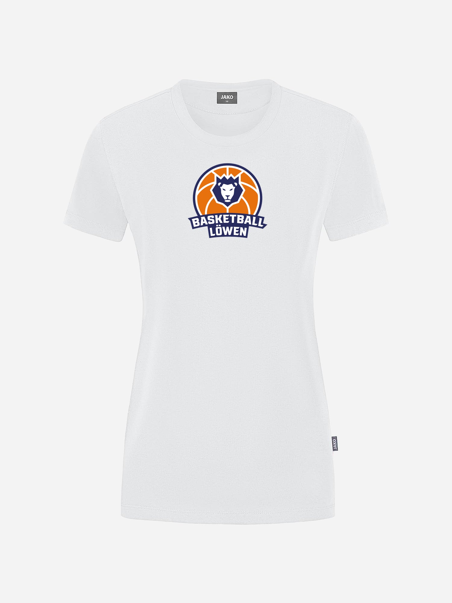 Erfurter Basketball Löwen T-Shirt Logo Damen weiß mit farbigem Logo