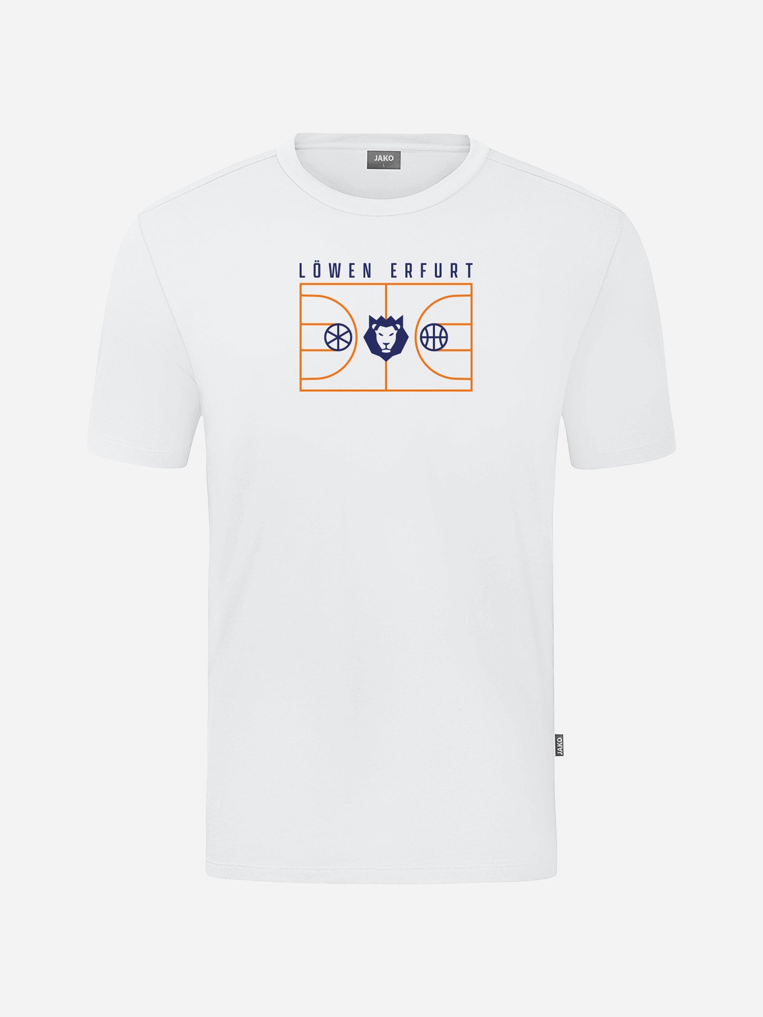 Erfurter Basketball Löwen T-Shirt Court Herren weiß mit farbigem Print