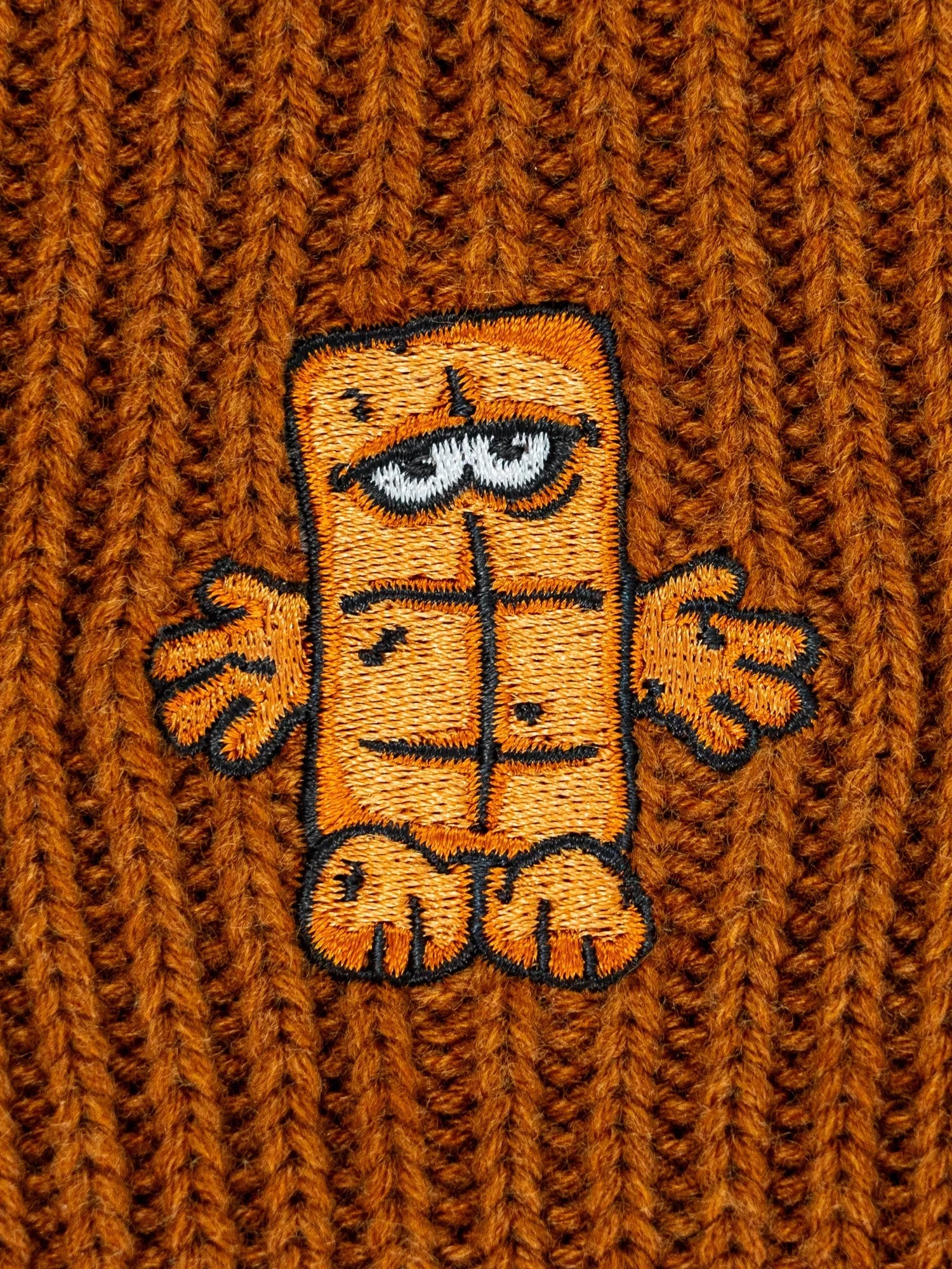 Bernd das Brot Strickmütze Detailansicht Stick Bernd