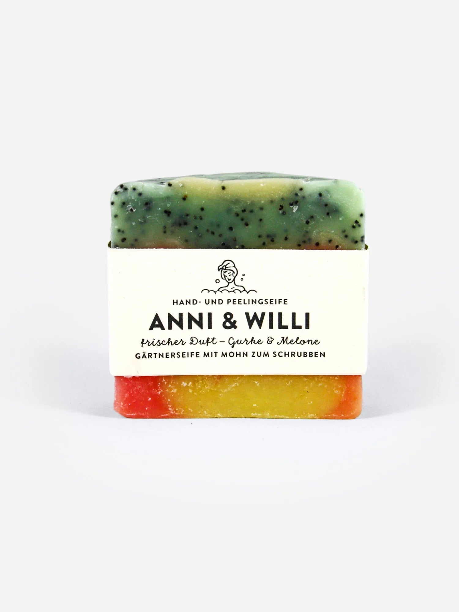 Handgemachte Seife Anni & Willi mit Mohn zum Schrubben 100g