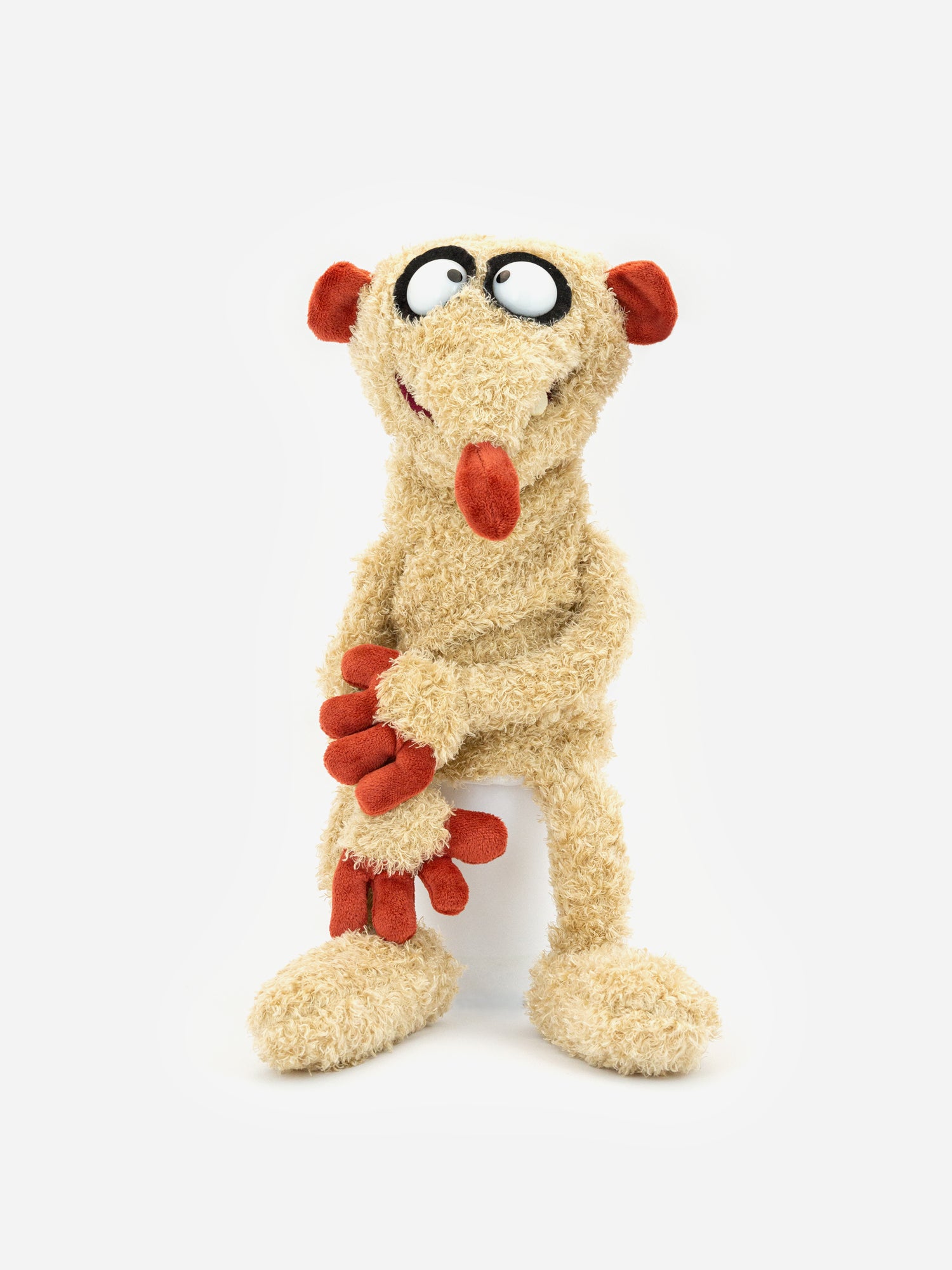 Frontansicht Handpuppe Erdmännchen Henry