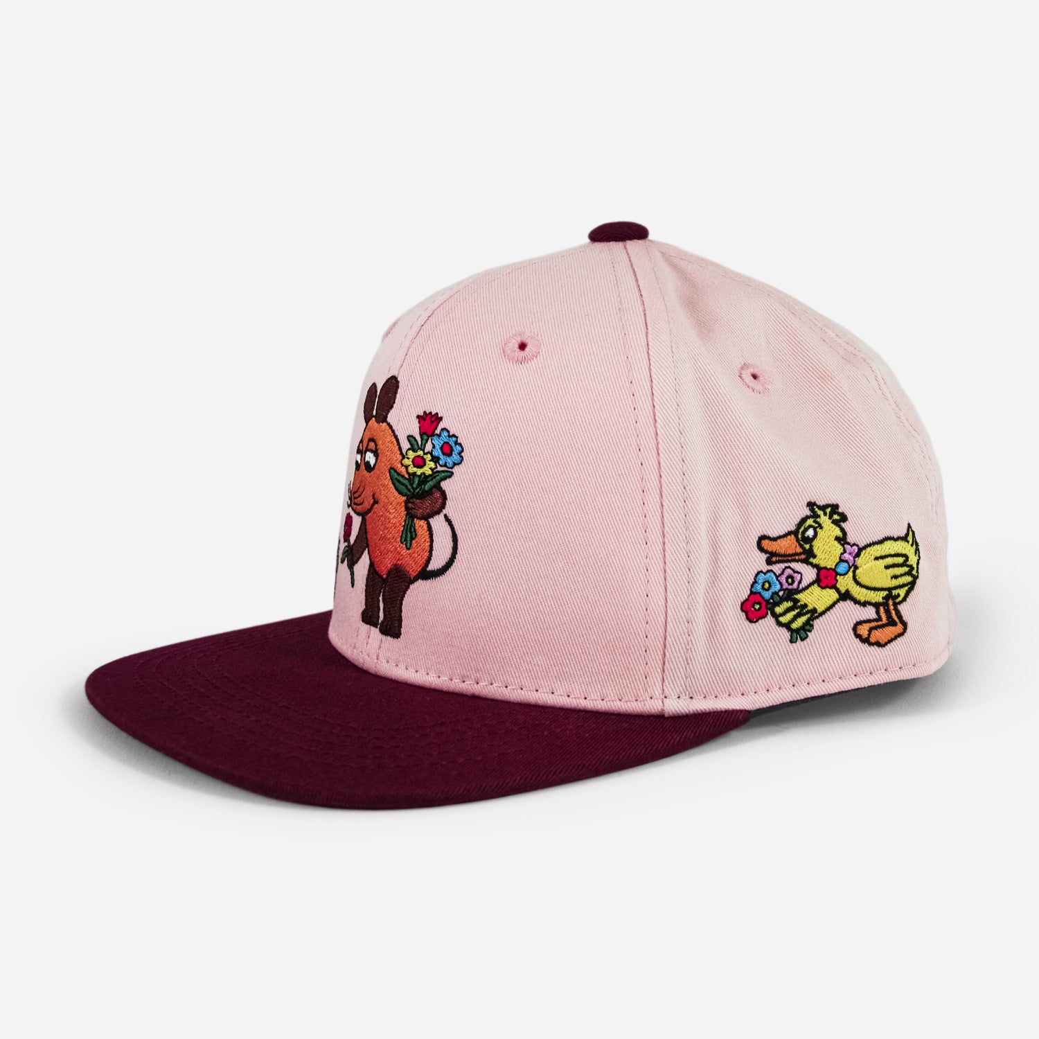 Seitenansicht Basecap Die Maus Frühling mit Ente