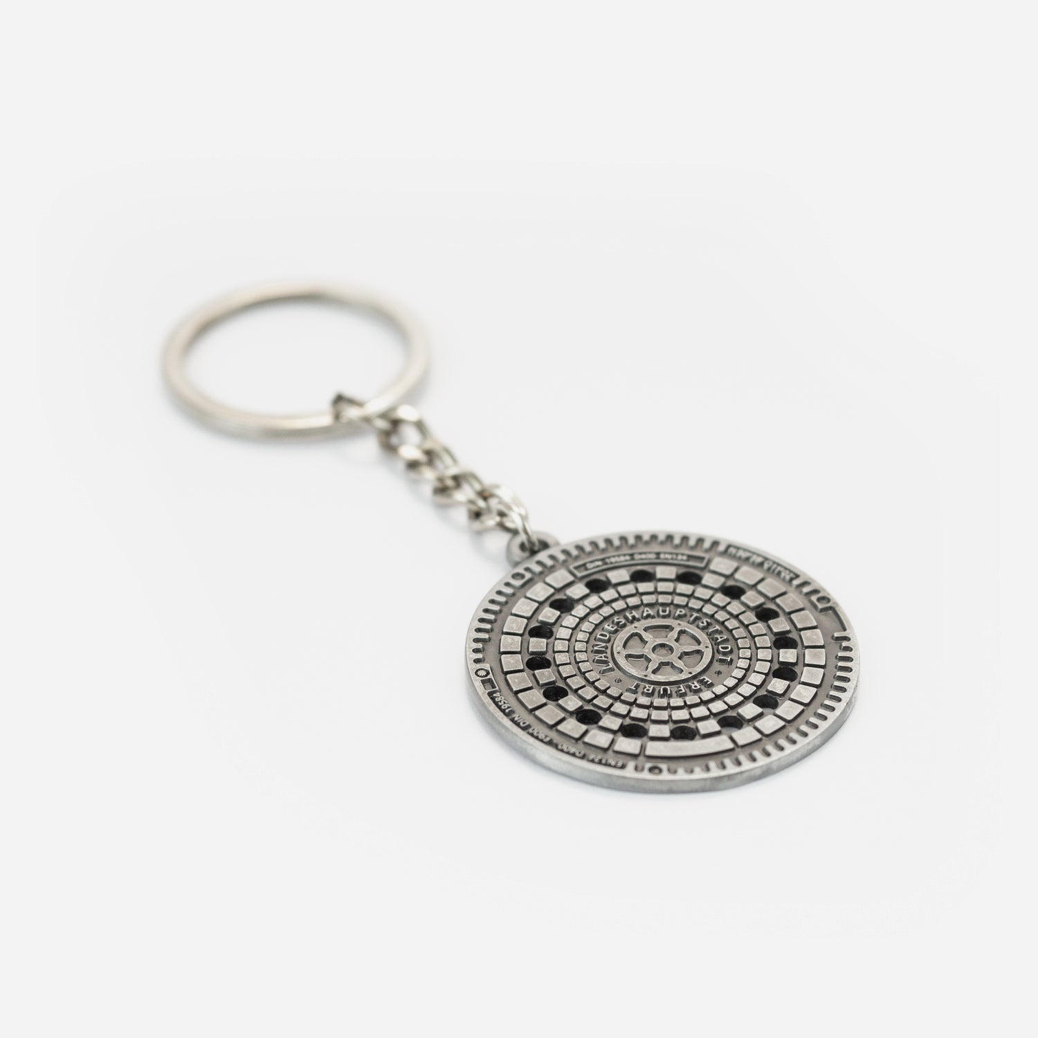 Schlüsselanhänger Erfurter Gulldydeckel silber liegend