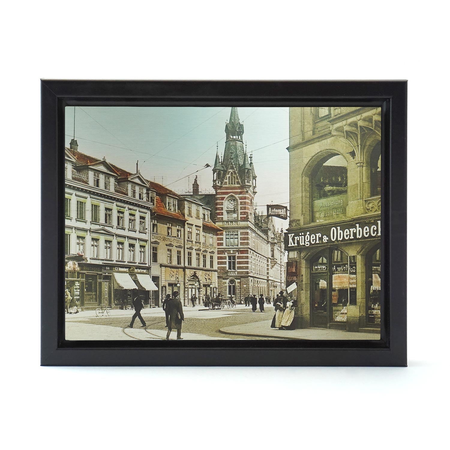 Historisches Wandbild Anger 20cm x 30cm in schwarzem Rahmen