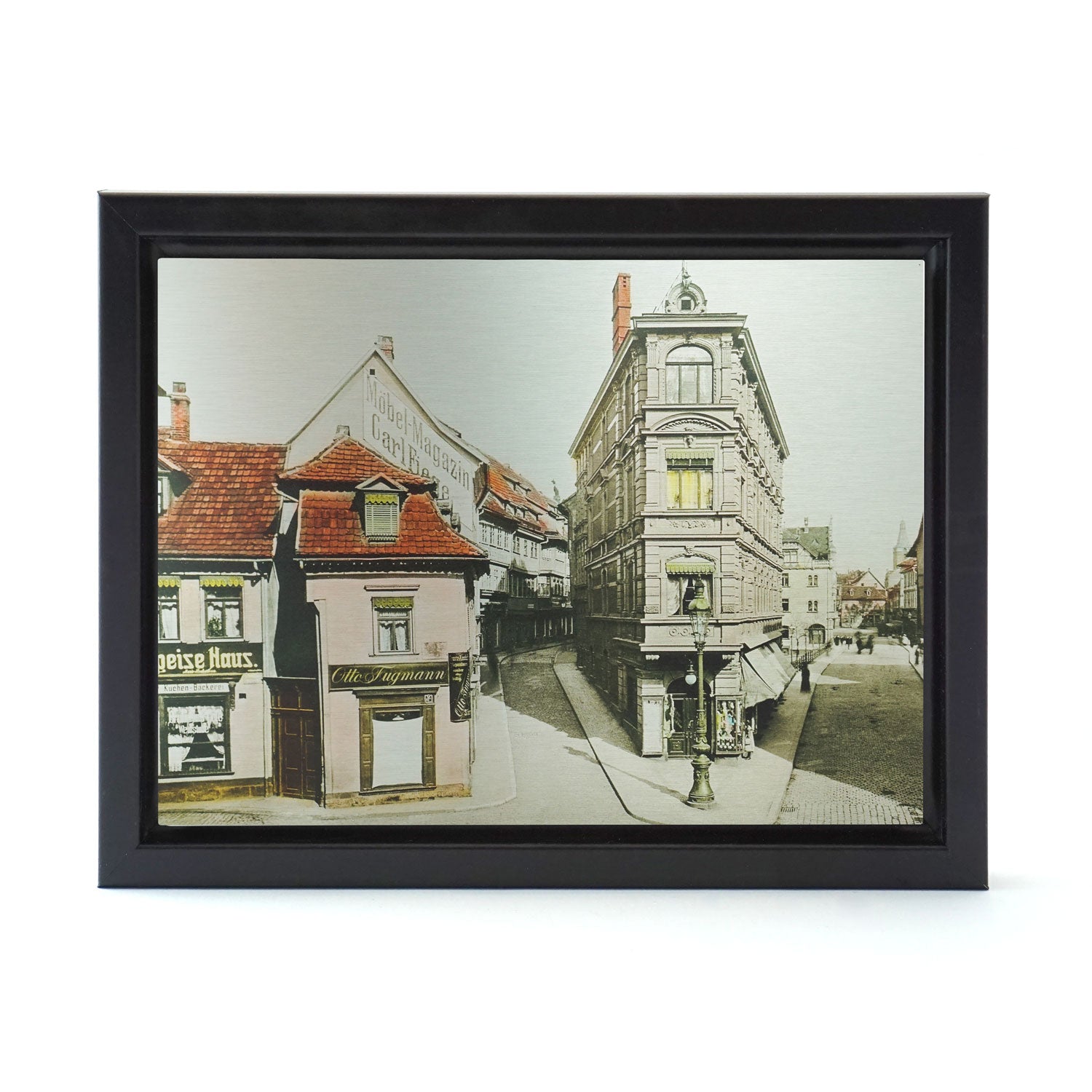 Wandbild Historischer Benediktsplatz Erfurt 30cm x 40cm mit schwarzem Rahmen