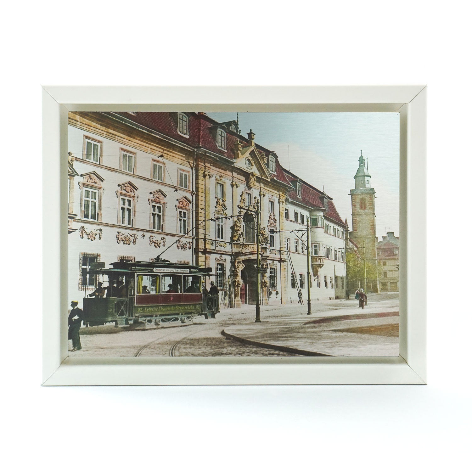 Historisches Wandbild 30cm x 40cm Staatskanzlei Erfurt mit weißem Rahmen