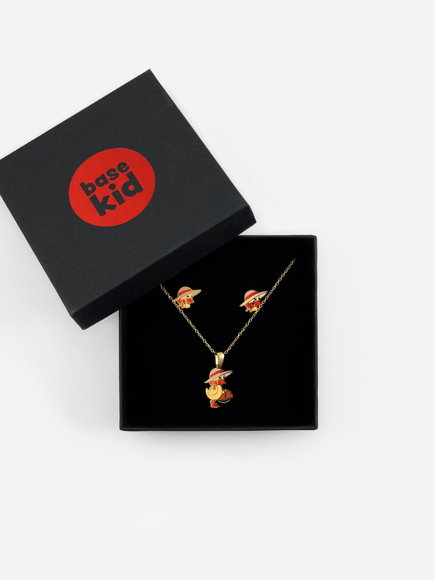Schmuckset Schnatterinchen von basekid aus vergoldetem Edelstahl mit Geschenkbox