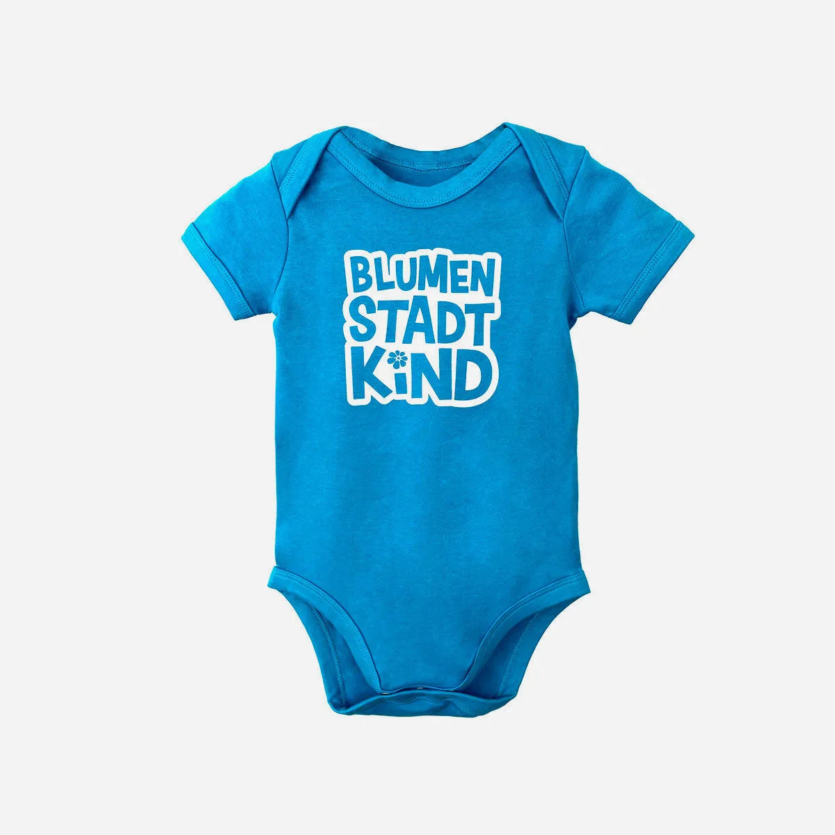 Blumenstadtkind Babybody 6-12 Monate in blau