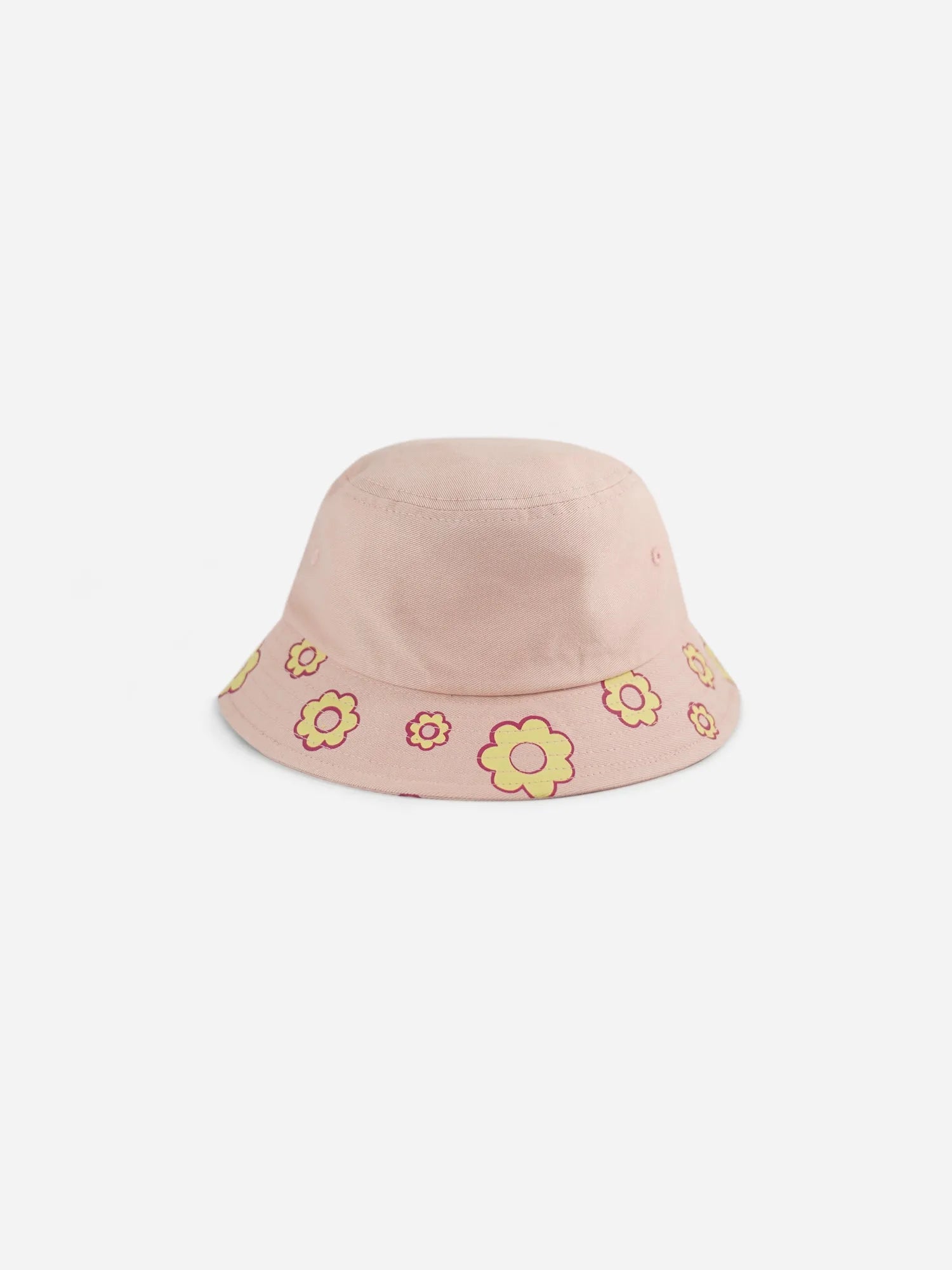 Rückseite Bucket Hat Schnatterinchen in rosa mit Blumendruck