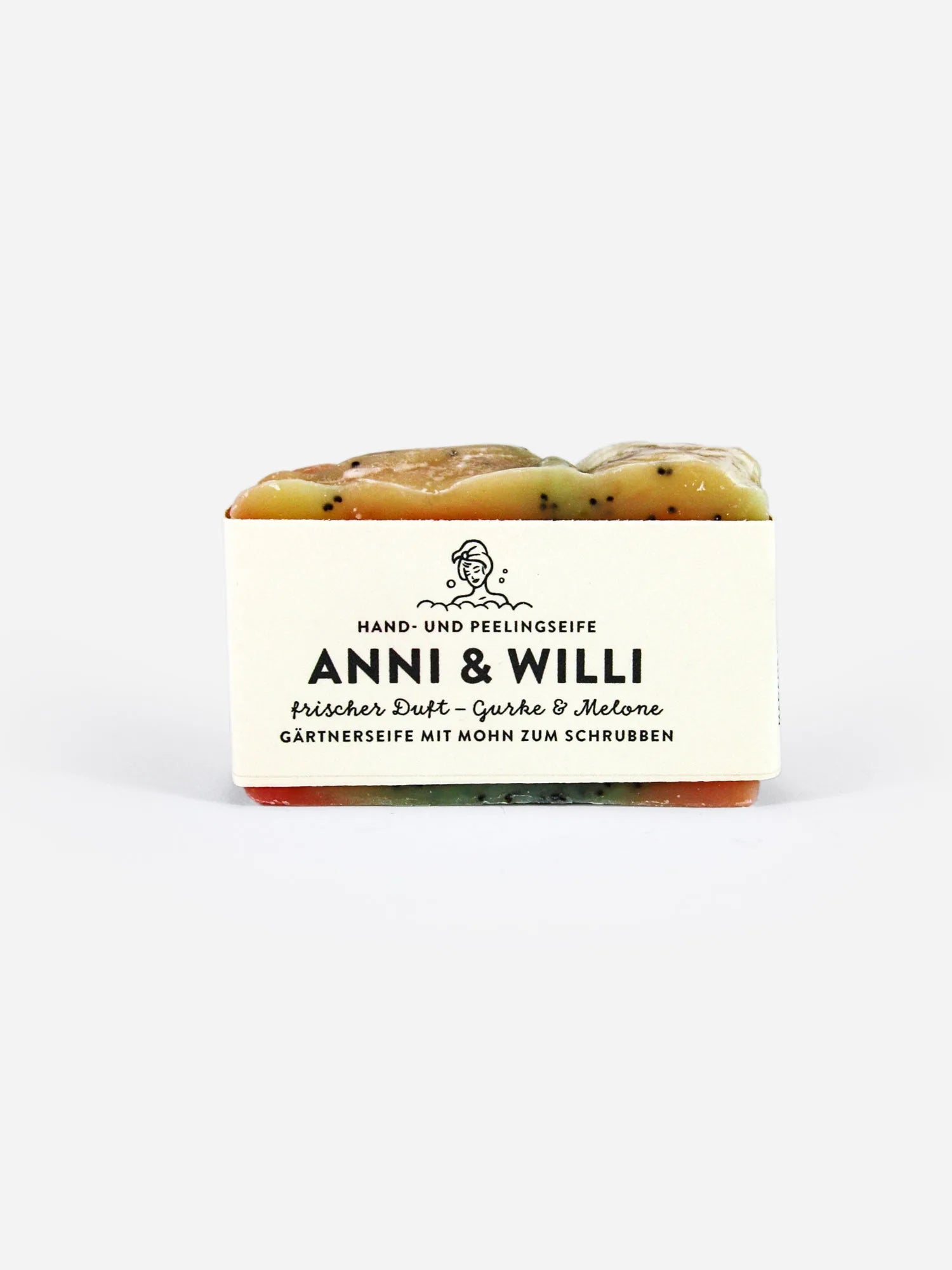 Handgemachte Gärtnerseife Anni & Willi mit Mohn zum Schrubben 50g