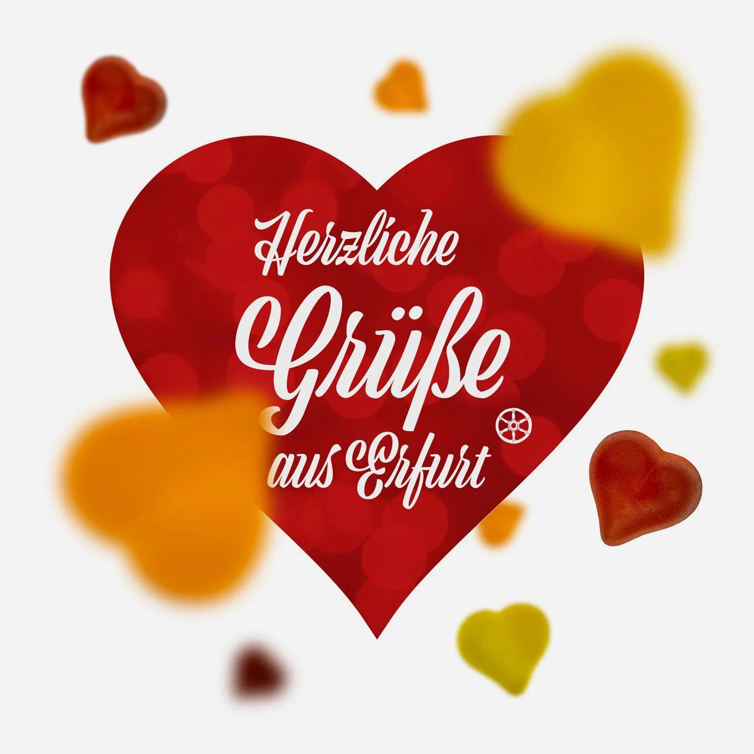 Herzliche Grüße - Fruchtsaftherzen
