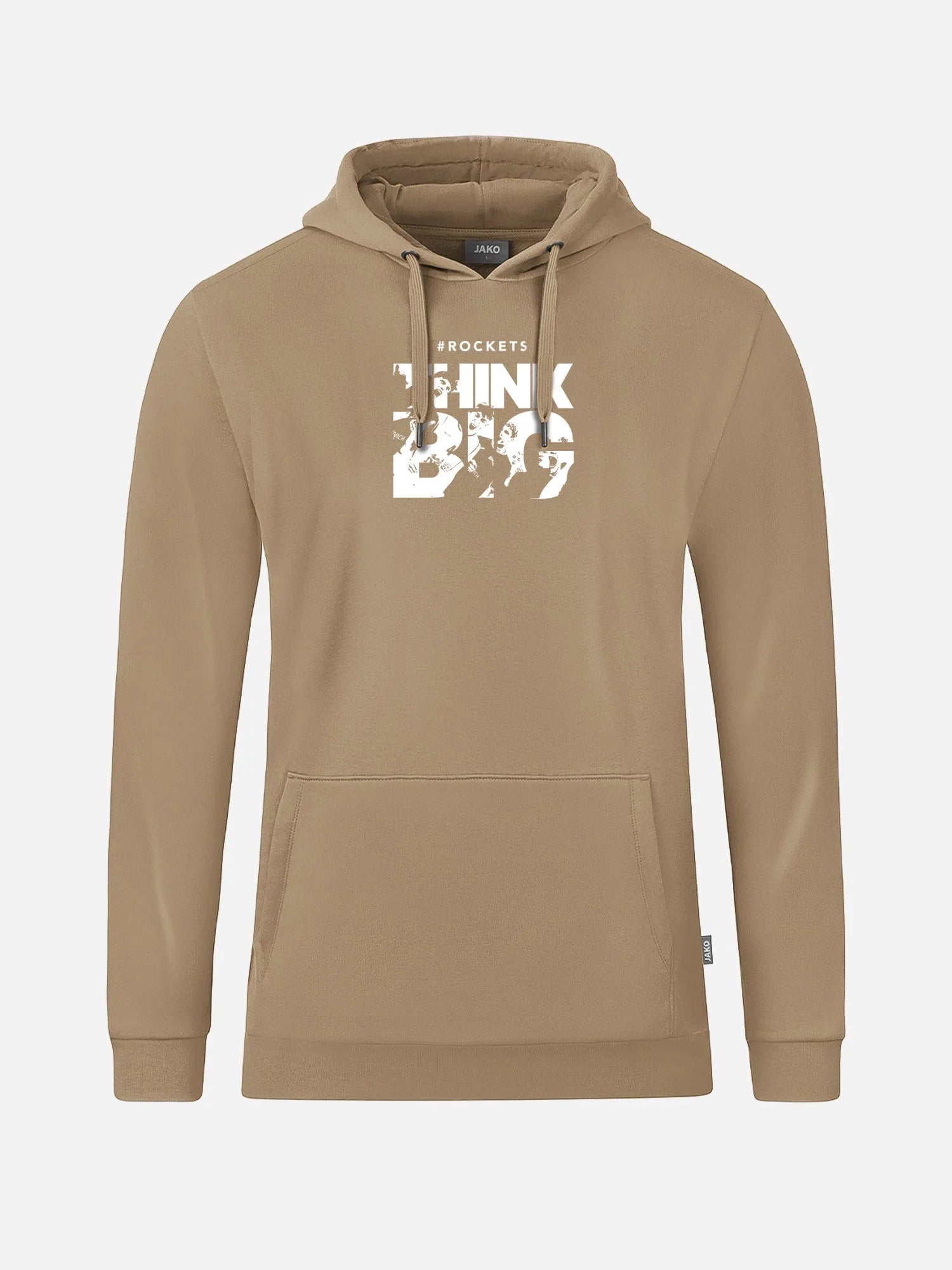 Sandfarbener Hoodie EMOTION mit Think Big Print