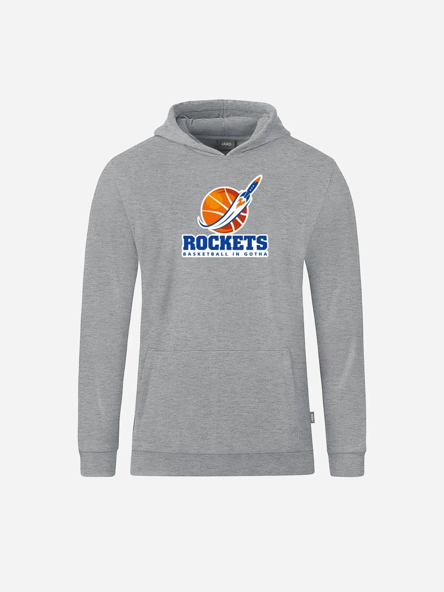 Hoodie Logo für Kids mit dem Logo der Basketball Rockets Gotha in grau