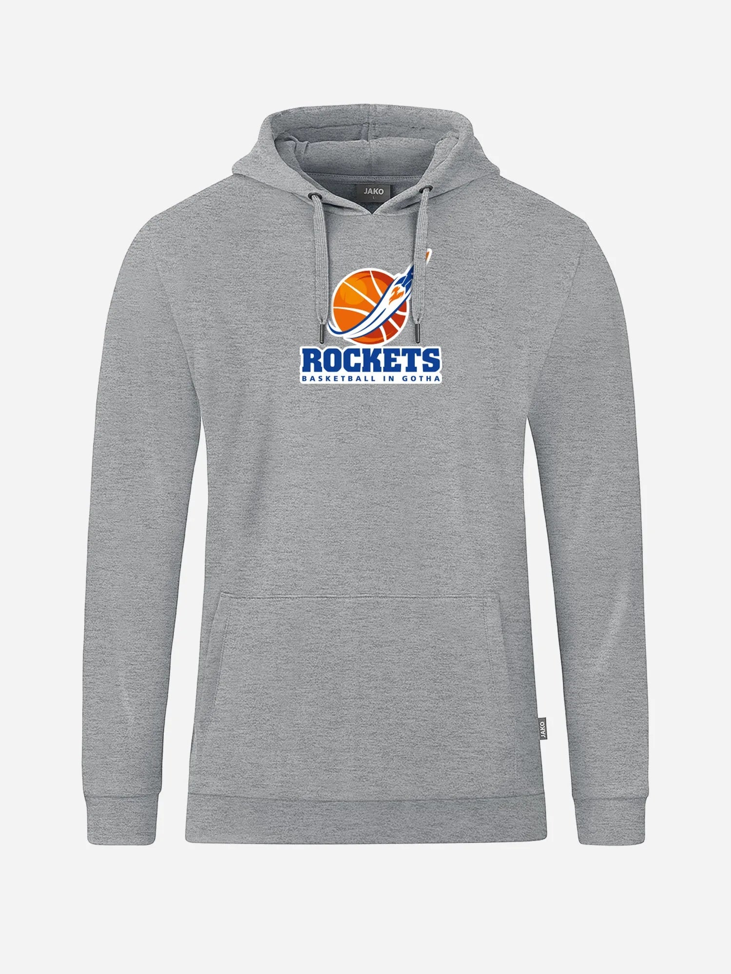 Unisex Hoodie LOGO der Basketball Rockets Gotha in hellgrau meliert