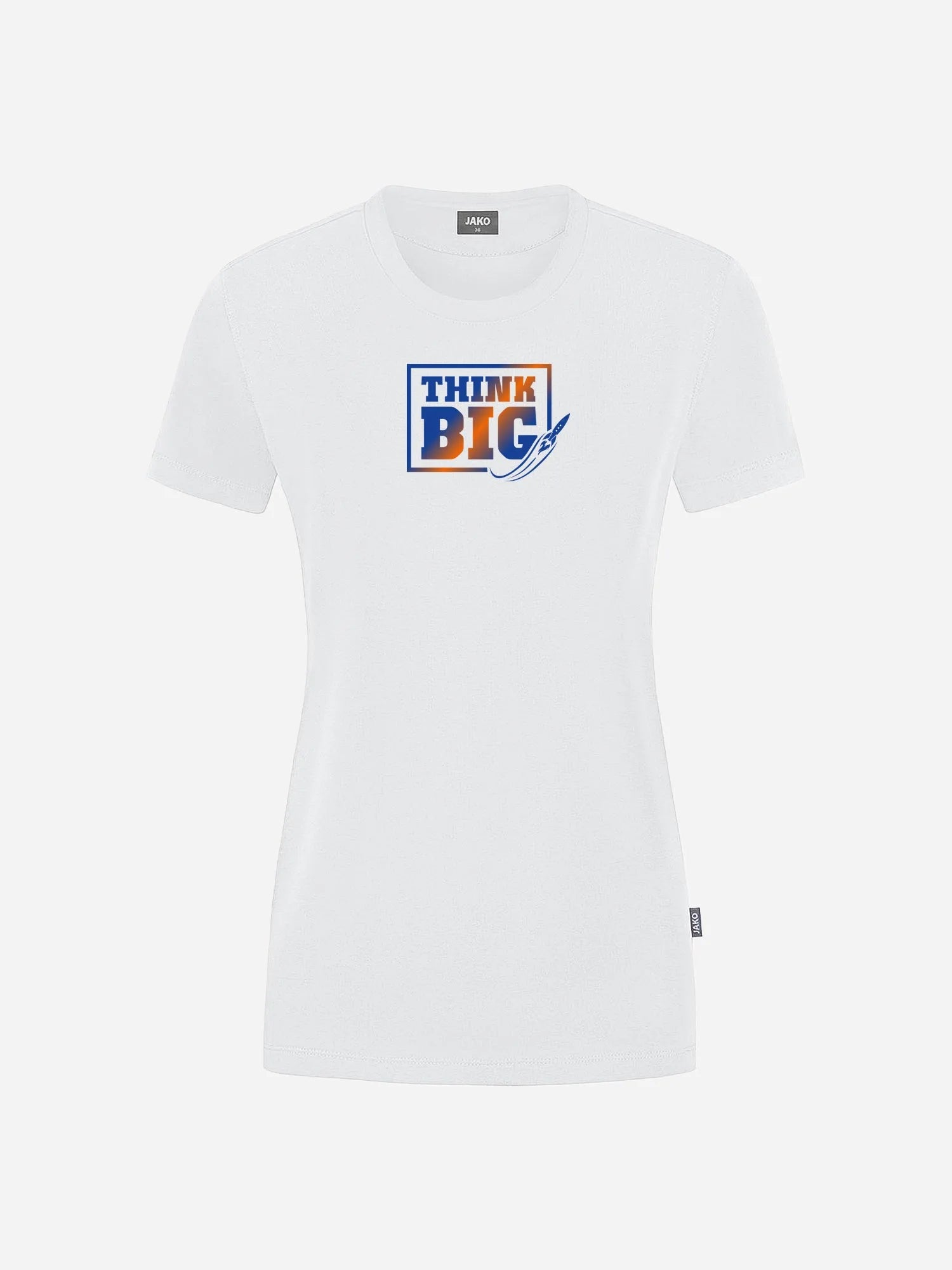 Weißes Damen T-Shirt mit Farbverlaufsprint Think Big