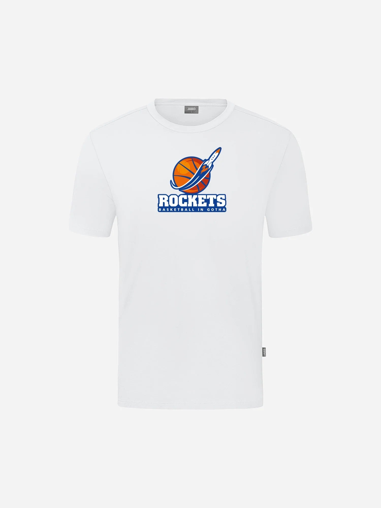 Kids T-Shirt weiß mit farbigem Logo der Basketball Rockets Gotha