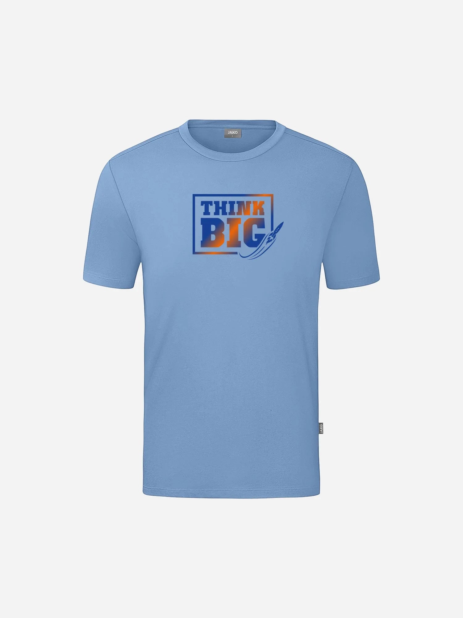Hellblaues Kids T-Shirt mit Farbverlaufs Think Big Print der Basketball Rockets Gotha