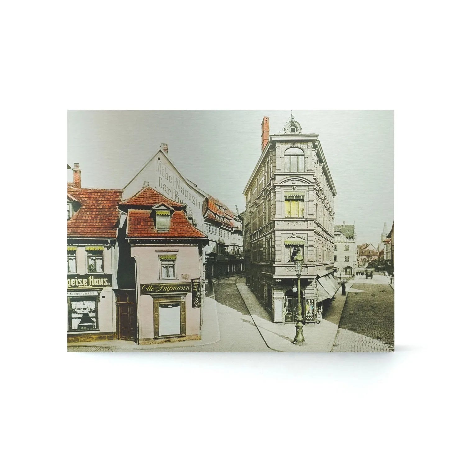 Historischer Metallwandbild Benediktsplatz Erfurt 30cm x 40cm ohne Rahmen