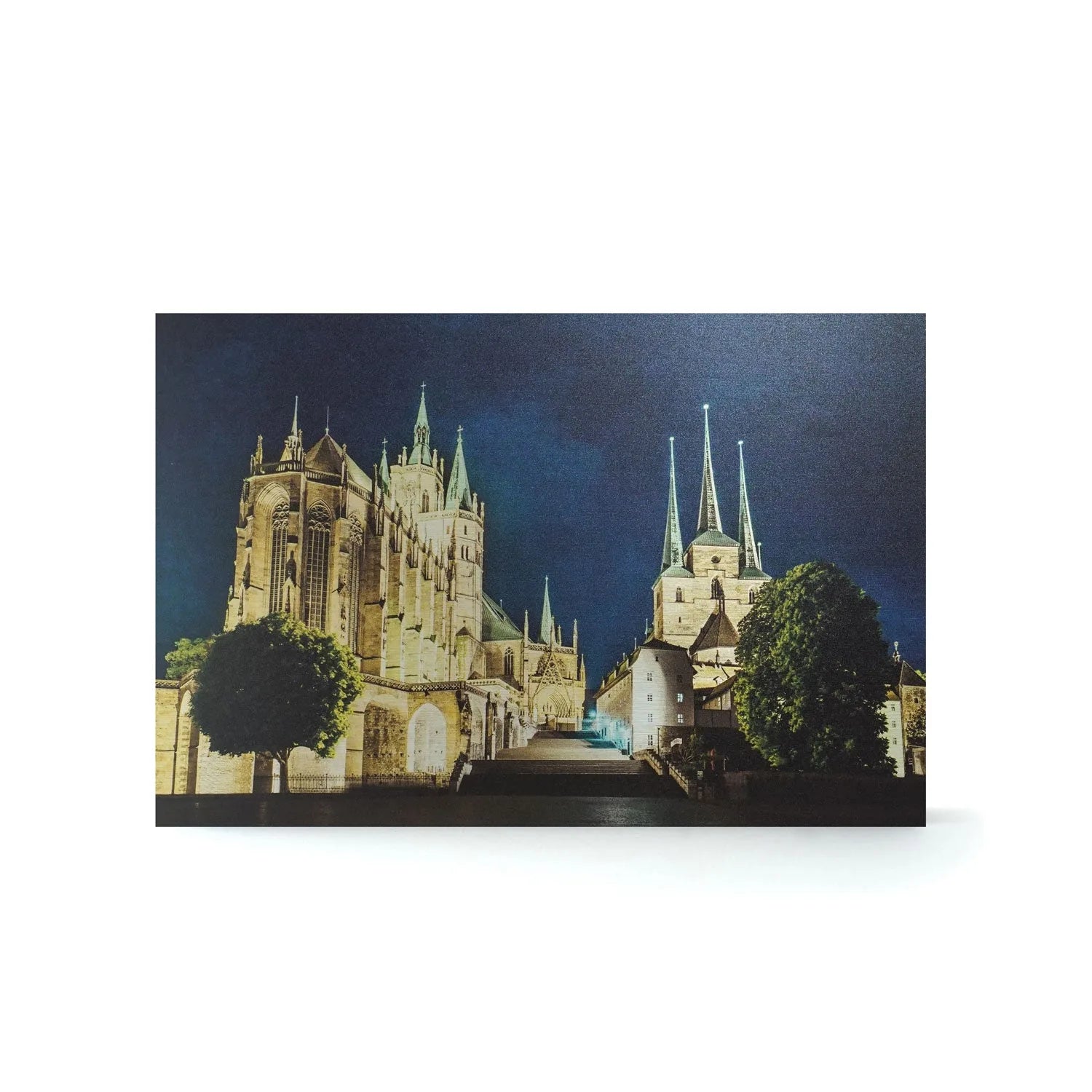 Wandbild aus Metall Dom bei nacht 13cm x 18cm ohne Rahmen