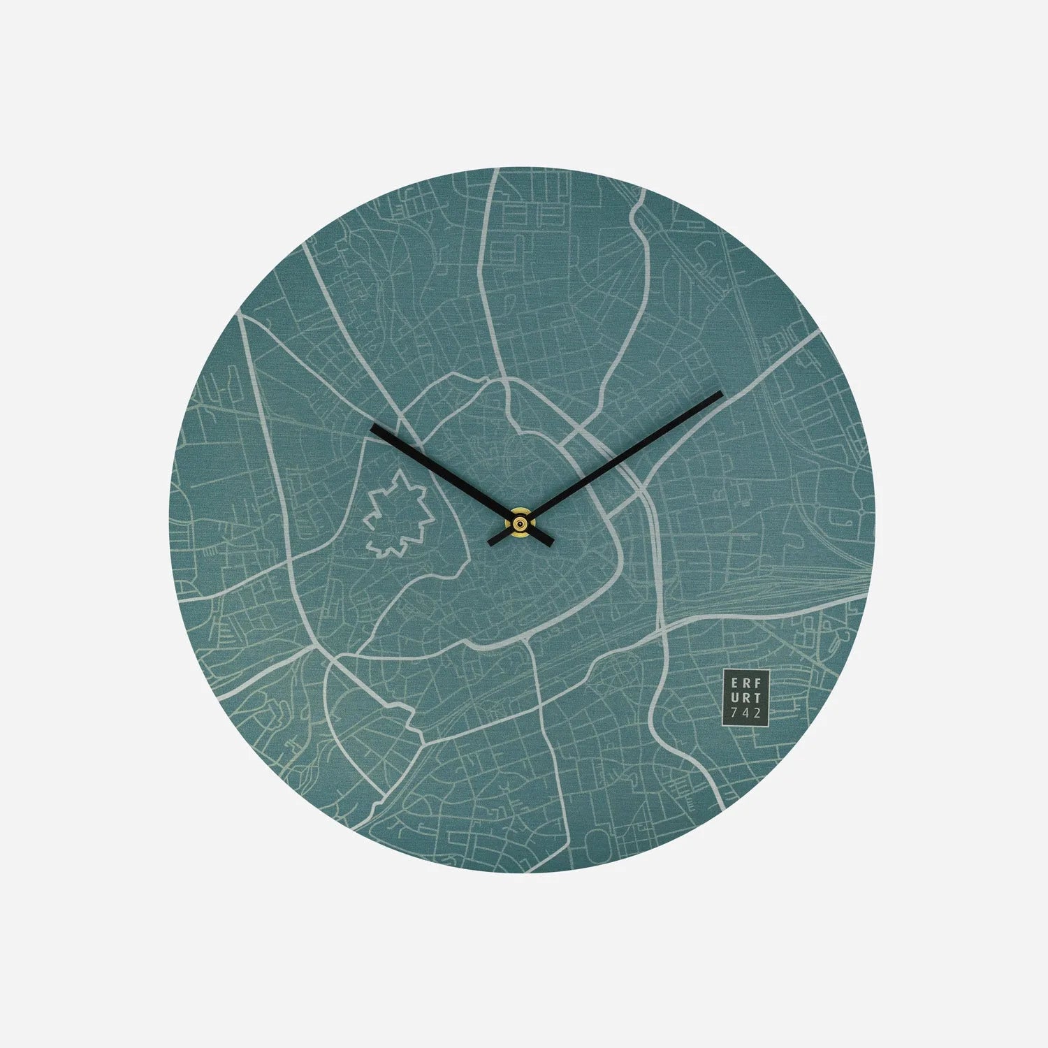 Wanduhr Erfurt Stadtplan ø 30 cm, verschiedene Farben