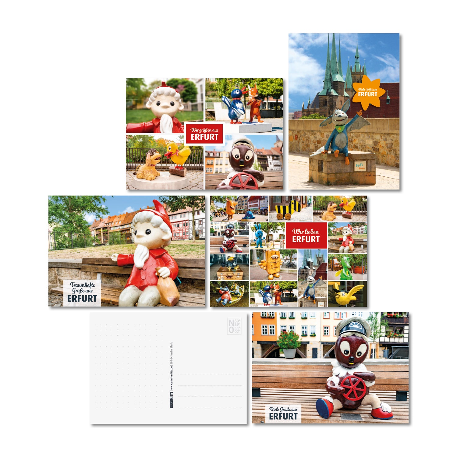 Postkarten-Set KiKA-Figuren Erfurt