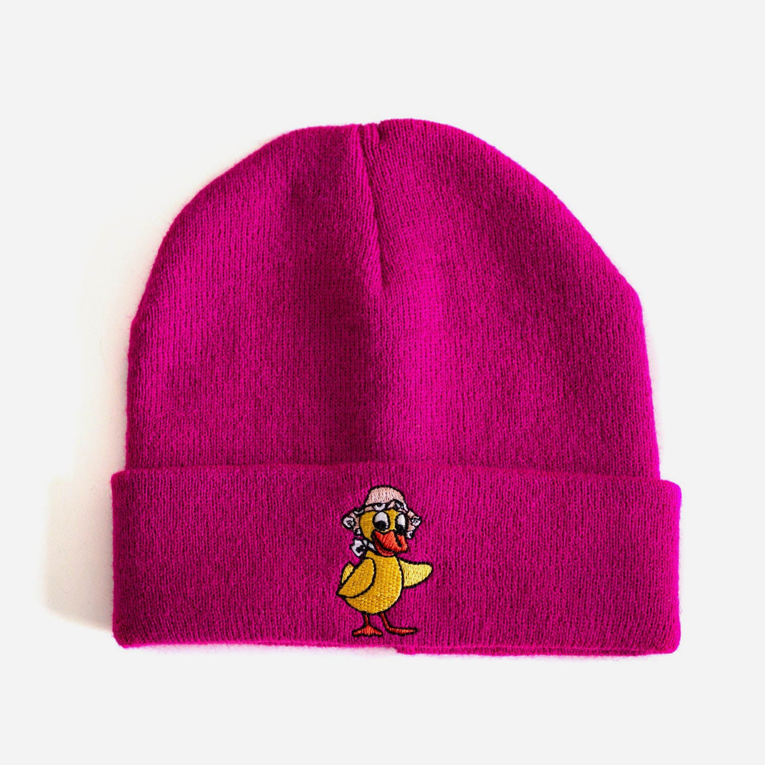 Pinke Mütze Schnatterinchen vom Sandmann für den Winter Frontansicht