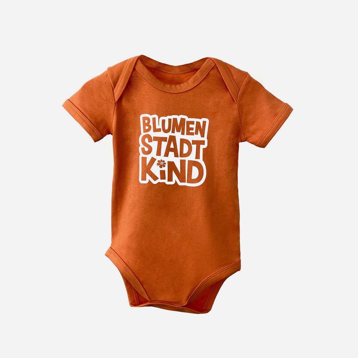 Blumenstadtkind Babybody 6-12 Monate in orange